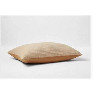 Casaluna Sham Reversible Chambray Cotton Standard 20"x26" Natural Warm Brown
